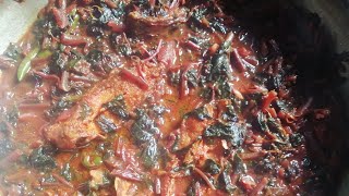 খুব সহজে তেলাপিয়া মাছ দিয়ে লাল শাক রান্না /Mozambique fish with red spinach curry recipe