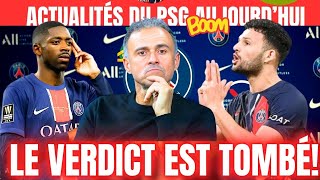 😱😱DERNIERES MINUTES! LE VERDICT EST TOMBÉ! LA REPONSE PIQUANTE DE LUIS ENRIQUE SUR..ACTU DU PSG! PSG