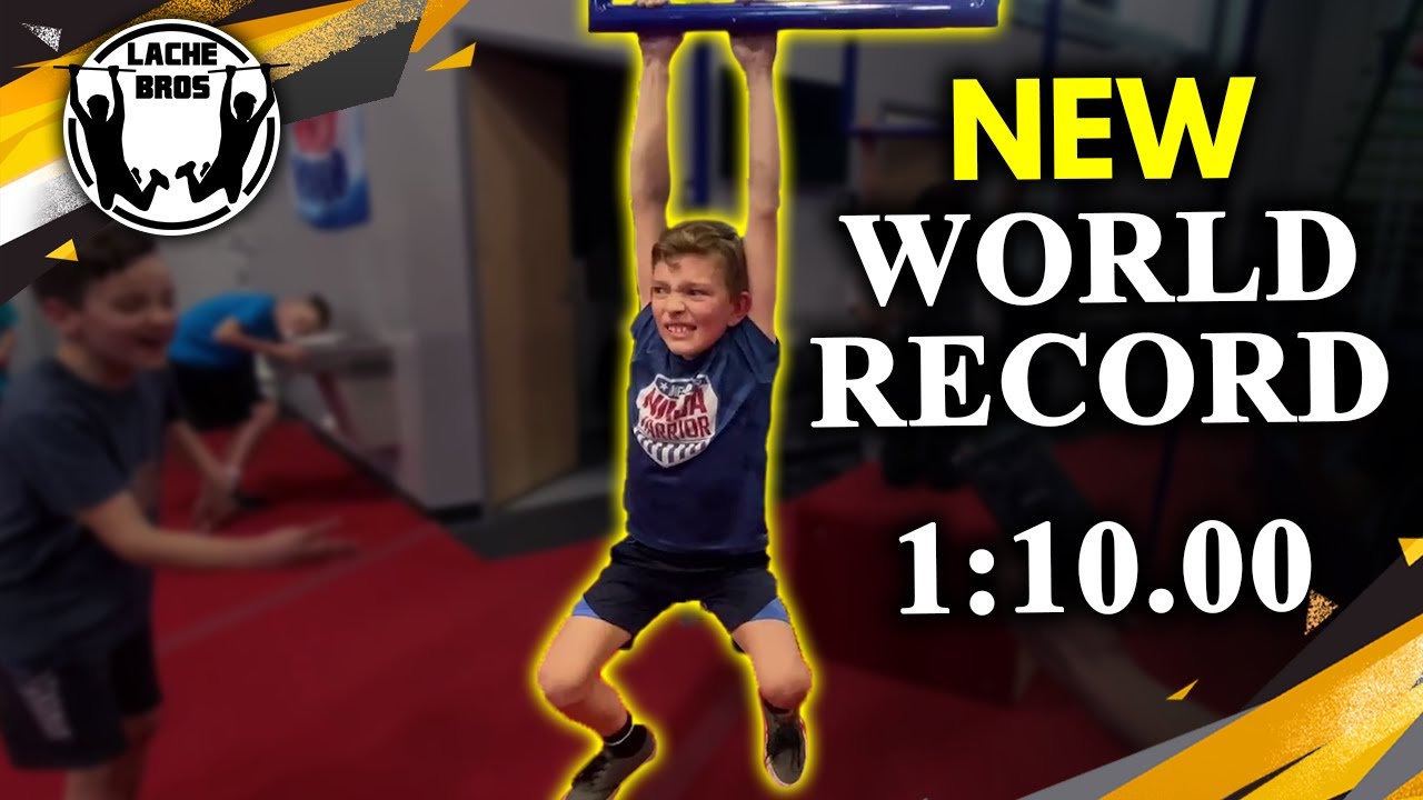World Record Bar Hang Ninja Warrior Sam Woodbury Youtube