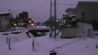 大糸線 南小谷行き 早朝の雪の車窓 飯森－白馬 E127