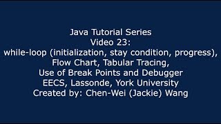 EECS1021 Java Tutorial 23