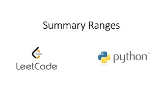 Leetcode - Summary Ranges (Python)