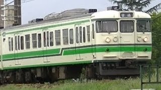 改造車が１両も無い珍しい７連　115系L8+N22　信越本線　424M