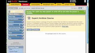 Blackboard: Export or Archive Old Course