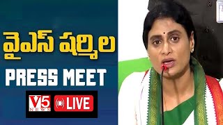 LIVE: Press Briefing by APCC President Smt. Y. S. Sharmila Ji at Andhra Ratna Bhavan | V5 News