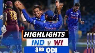 India vs West Indies Full match highlights 2022, Ind vs WI 3rd odi match