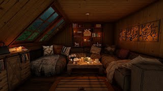 My Secret Place When I Want To Be Alone🌙 Cozy Attic Hideout Ambience | Calming Rain On Window Sounds