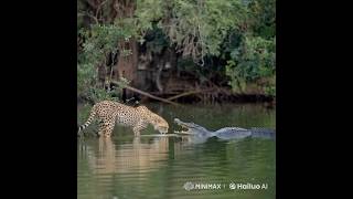 Epic Battle Cheetah vs Alligator  #Wildlife #NatureBattle #EpicEncounters #SurvivalInstincts