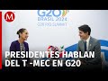 Claudia Sheinbaum se reúne con Justin Trudeau durante la cumbre del G20