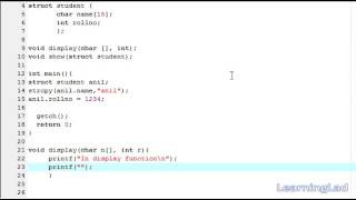 53 Passing Structure to a Function in C Programming Language Video Tutorial