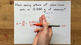 How many atoms of Aluminum are in 0.250 grams of aluminum?