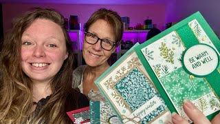 4 Snowflake Kisses Winter Cards | New Fun Fold + Easy Layouts with Elegant Pine Snowflakes DSP