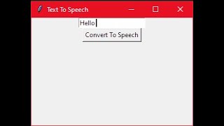 Text To Speech Tkinter using pyttsx3 module | Python
