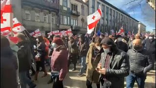 Opposition parties stage protest march in Tbilisi | AFP