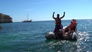 Boat tour  to Sea Caves, Armacao De Pera, Portugal.