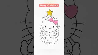 Super easy Hello kitty Christmas tree #howtodraw #stepbystep #trending #hellokitty #viralshort