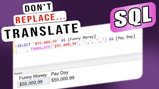 Use TRANSLATE instead of REPLACE in TSQL | Easier Character Replacement