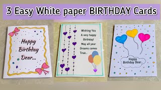 🎉3 White Paper BIRTHDAY Cards🎉😍without glue & scissors🥰 Easy DIY Birthday Card ideas #nummtube