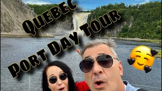 Quebec port day tour, La Chute waterfall , Unitours bus tour.