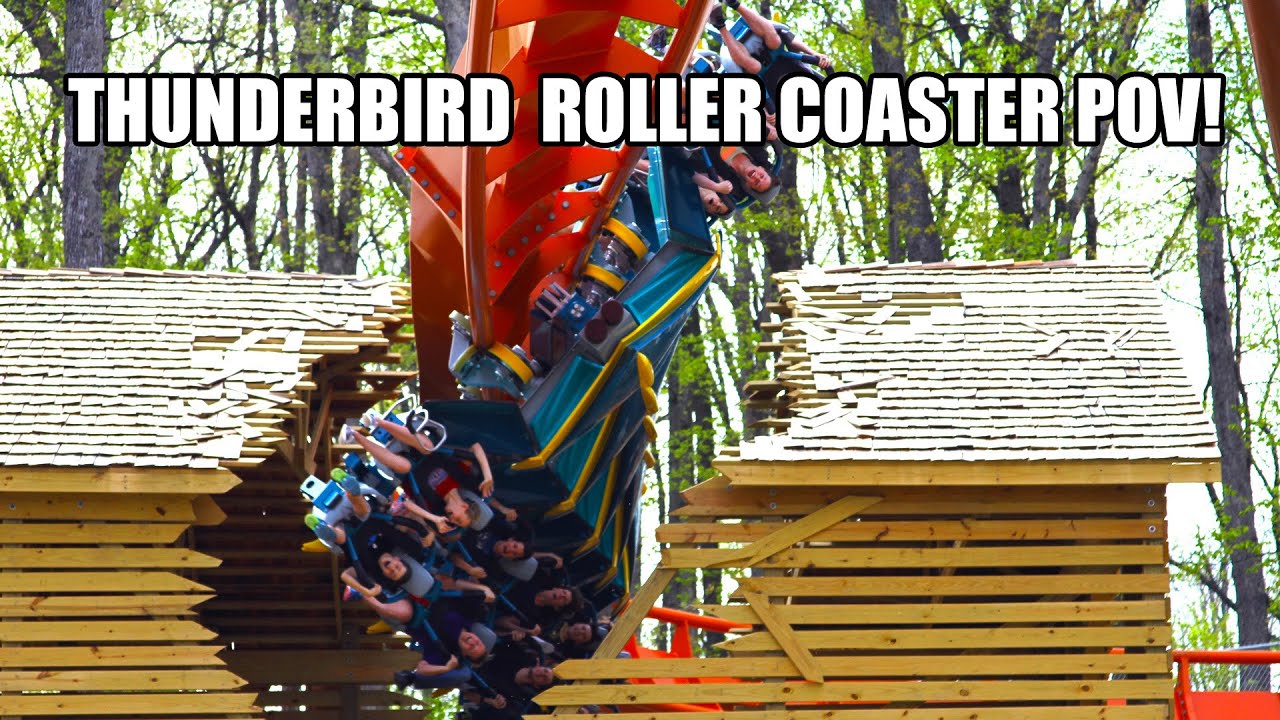 Thunderbird Roller Coaster POV Holiday World Launched B&M Wing Coaster ...