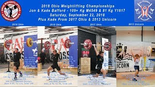 2018 Ohio Weightlifting Championships - Jon \u0026 Kade Bafford, Saturday, September 22, 2018