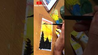 Simple and easy sunset painting for beginners #satisfying #painting #art #shorts #viral #asmr