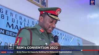 Army Focus On Capacity Building For Enhanced Regimentation