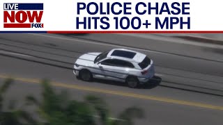 Dangerous police chase: Suspected stolen white Audi hits speeds of 100+ mph | LiveNOW from FOX