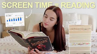 swapping my screen time for reading *spoiler free reading vlog*