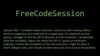 FreeCodeSession - Episode 566