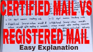 Certified Mail vs Registered Mail|Difference between certified and registered mail