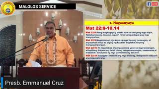 FULL SERMON NOV. 14, 2024 Thursday - MALOLOS WORSHIP SERVICE