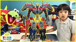 Power Rangers vs Justice League MegaZord battle Imaginext T-Rex Dinosaur SuperHeroes Toys Play