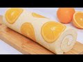 How to make a perfect orange swiss roll, soft and fluffy  3个橙子做出超高颜值的蛋糕卷，松软清爽