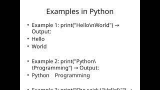 05 Escape Sequences Python