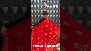 Exclusive Handloom Matka Silk Banarasi Price- 2550 Free Shipping Contact at WhatsApp- 8471051922