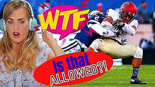 IRISH Girl Rugby Coach Reacts to Biggest AMERICAN Football Hits EVER FTFT!