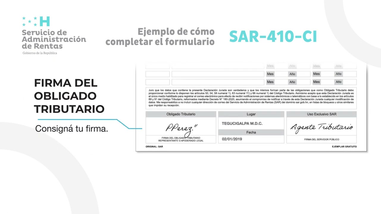 Llenado De Formularios SAR-410-CI - YouTube