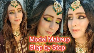 Party Makeup step by Step /Model makeup Look |Easy makeup look |Glitter eye makeup