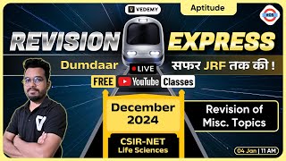 Revision Express #05 | Misc. Topic Revision | General Aptitude | Ajay Namdeo | CSIR Dec 2024 |