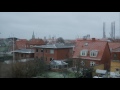 timelaps of snowy day in frederikshavn 4k