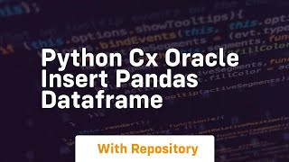 python cx oracle insert pandas dataframe