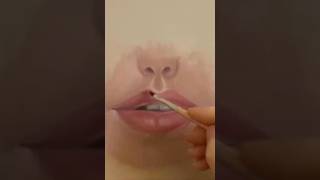 Timelapse: painting a realistic mouth in ois. #oilpaintingart #art #mecfs