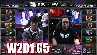 Flash Wolves vs KOO Tigers Game 2 | Week 2 Day 1 Group A S5 World Championship 2015 | KOO vs FW G2