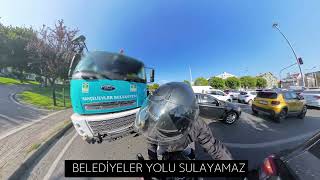 YOL SULAYAN BELEDİYE ARACINI ŞİKAYET ETTİK