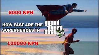 How fast are the superheroes in GTA V | Superheroes Lab