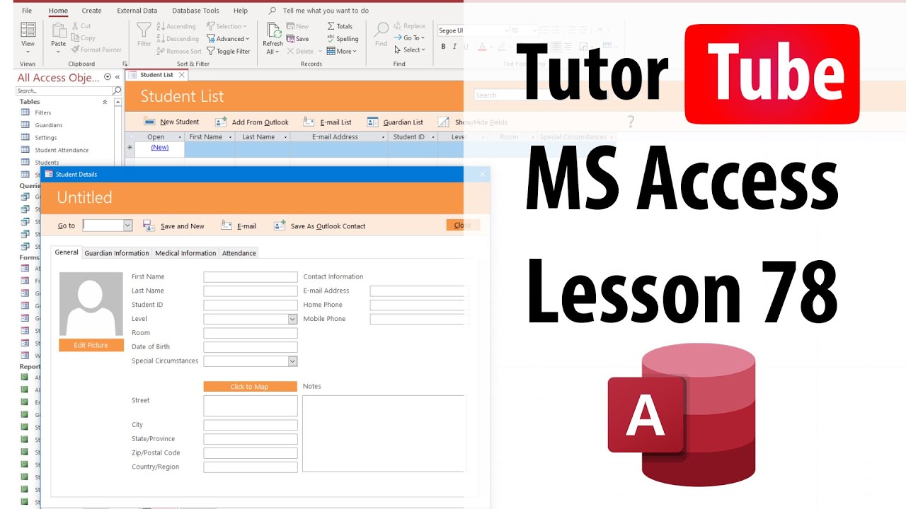 MS Access Tutorial - Lesson 78 - Options For Current Database - YouTube