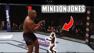 mini Jon Jones kicks Daniel Cormier