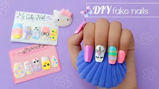 DIY fake nail / How to make fake nails at home / handmade fake nail / Paper nails