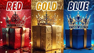 Choose your gift💝🤮 3 gift box challenge | Red, Blue \u0026 Gold🖤🌈⭐️ #chooseyourgift #giftbox #quiz